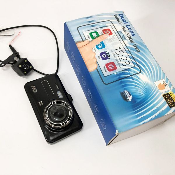 Автомобильный видеорегистратор с двумя камерами T672, LCD 4",1080P Full HD, с поддержкой ночного видения 00017079 фото