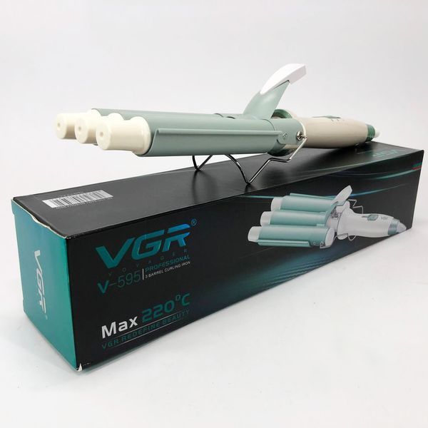 Плойка тройная для волос VGR V-595 Professional тройная плойка волна 22 мм щипцы на три волны 90 Вт 00015134 фото