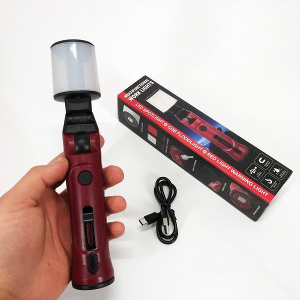 Фонарь аккумуляторный WORKLIGHT-072-XPE 10W 350Lm с крюком и магнитом, Многофункциональный led фонарь 00023046 фото