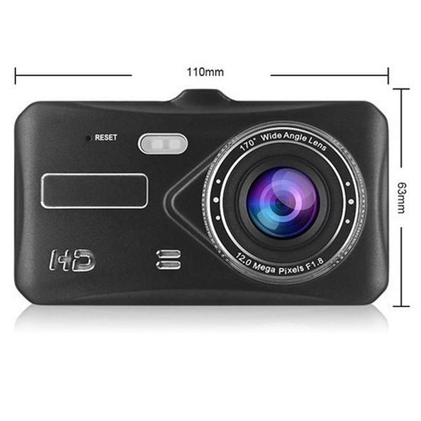 Автомобильный видеорегистратор с двумя камерами T672, LCD 4",1080P Full HD, с поддержкой ночного видения 00017079 фото
