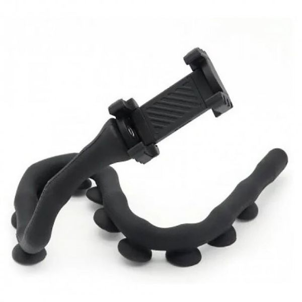 Гнучкий тримач для телефону з універсальними присосками Cute Worm Lazy Holder. Колір: чорний 00012531 фото