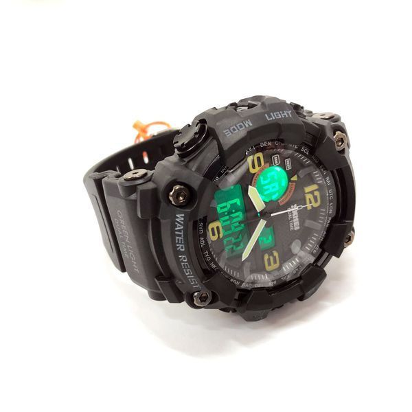 Часы наручные мужские SKMEI 1520BK BLACK, армейские часы противоударные. Цвет: черный 00022430 фото