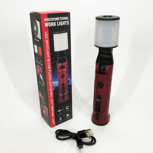 Фонарь аккумуляторный WORKLIGHT-072-XPE 10W 350Lm с крюком и магнитом, Многофункциональный led фонарь 00023046 фото