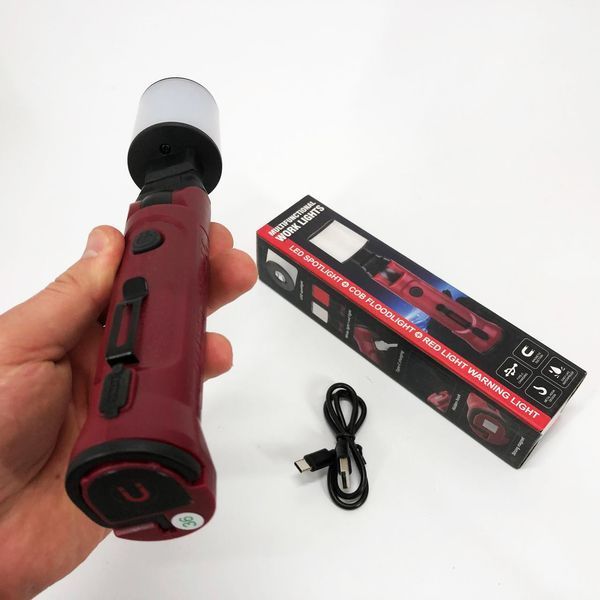 Фонарь аккумуляторный WORKLIGHT-072-XPE 10W 350Lm с крюком и магнитом, Многофункциональный led фонарь 00023046 фото