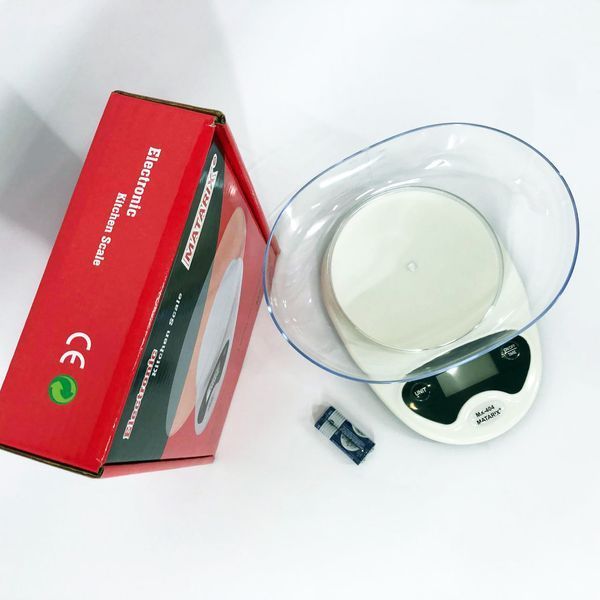 Ваги кухонні Matarix MX-404 Електронні З Чашею Кухонні до 7 кг Кухонні ваги для зважування продуктів 00018720 фото