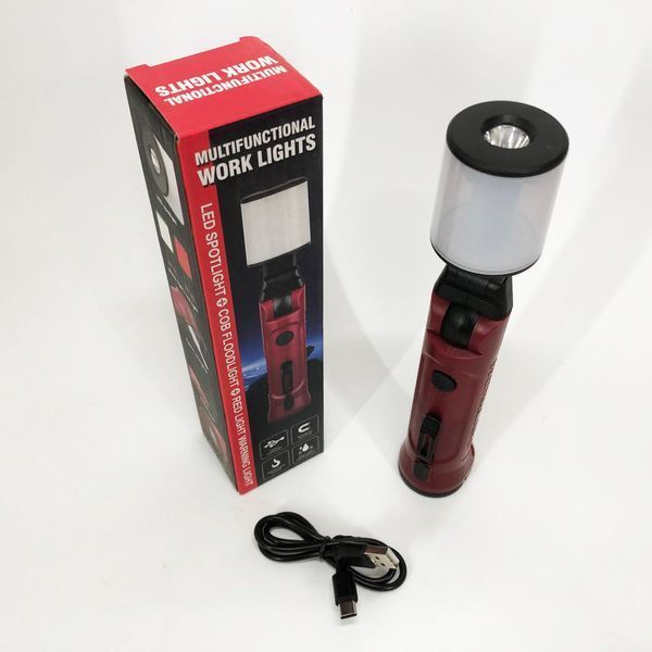 Фонарь аккумуляторный WORKLIGHT-072-XPE 10W 350Lm с крюком и магнитом, Многофункциональный led фонарь 00023046 фото