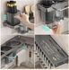 Настінний кутовий органайзер для кухні з тримачем ножів, гачками та контейнерами для столових приладів 26X-17 5094950 фото 6
