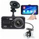 Автомобильный видеорегистратор с двумя камерами T672, LCD 4",1080P Full HD, с поддержкой ночного видения 00017079 фото 1