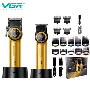 Набор vgr 2 в 1 v-001 v-977 gold, аккумуляторная машинка для стрижки и триммер. цвет: золотой 00014891 фото