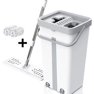 Швабра средняя с ведром комплект Scratch Cleaning Easy Mop с автоматическим отжимом и складной ручкой 00012551 фото