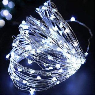 Гирлянда нить Роса от USB, 30м, 300LED + пульт, Холодный белый / Светодиодная новогодняя гирлянда 00024366 фото