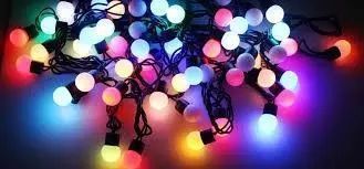 Гирлянда матовый шарик 80led 7м (флеш) rgb, новогодняя бахрама, светодиодная гирлянда, уличная гирлянда 00024754 фото