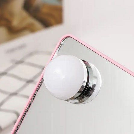 Настольное зеркало для макияжа Cosmetie mirror 360 Rotation Angel с подсветкой. Цвет: розовый 00015278 фото