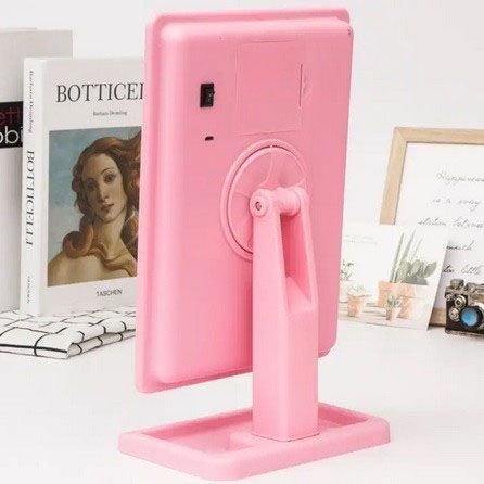 Настольное зеркало для макияжа Cosmetie mirror 360 Rotation Angel с подсветкой. Цвет: розовый 00015278 фото