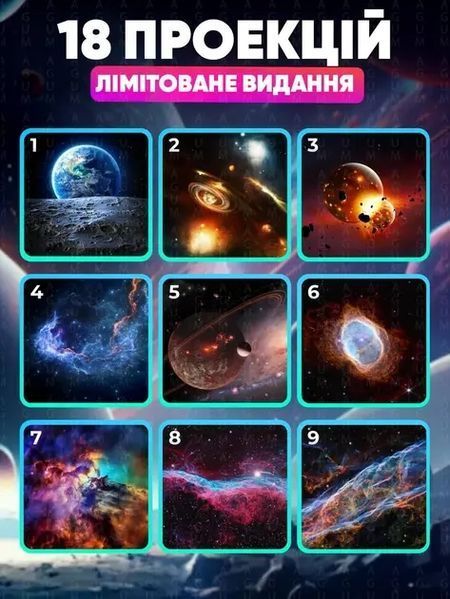 Домашній планетарій + 19 картриджів нічник проектор зоряного неба галактика зі змінними картриджами 00017413 фото