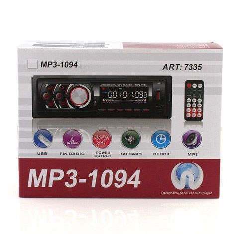 Автомагнітола зі знімною панеллю MP3 1094 з Bluetooth та пультом / Магнітола в машину / Автомобільна 00017068 фото