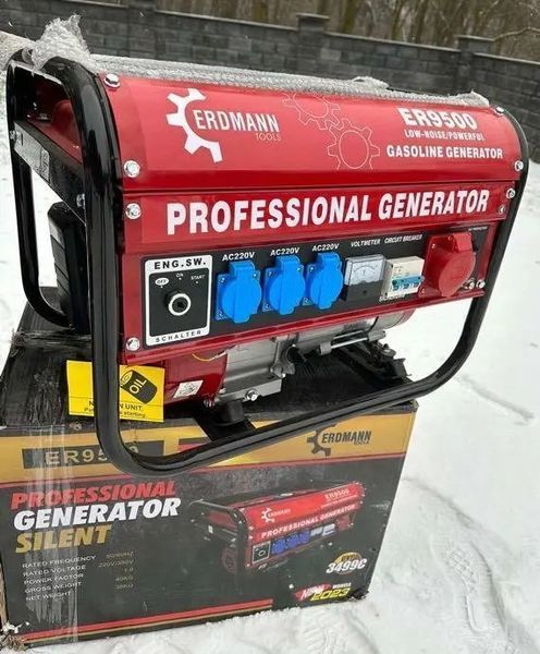 Генератор бензиновий ER-9500 Erdmann Tools (3 фази, 2,5 кВт) 00017871 фото
