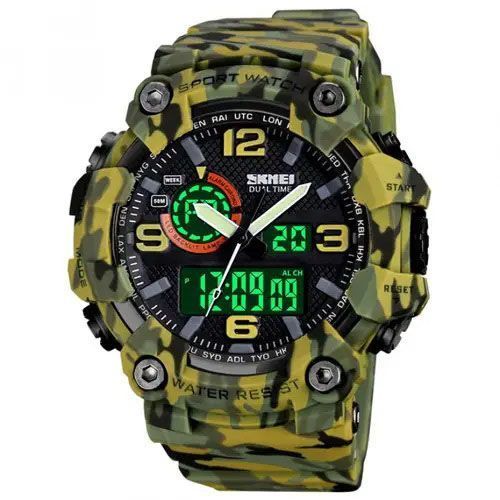 Годинник наручний чоловічий SKMEI 1520CMGN CAMO GREEN, годинник військовий чоловічий, для військовослужбовців. Колір: камуфляж 00022045 фото