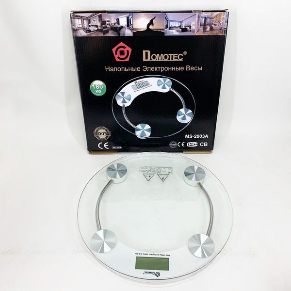 Напольные весы Domotec MS-2003A электронные стеклянные с LCD дисплеем до 180 кг 00013650 фото