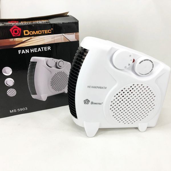 Тепловентилятор Domotec MS-5903 2в1, ветродуйка обігрівач, електрична дуйка, тепловентилятор дуйка 00012519 фото