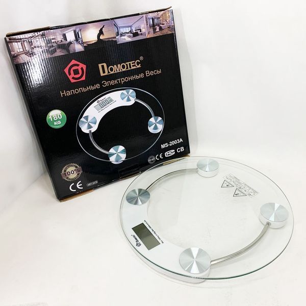 Напольные весы Domotec MS-2003A электронные стеклянные с LCD дисплеем до 180 кг 00013650 фото