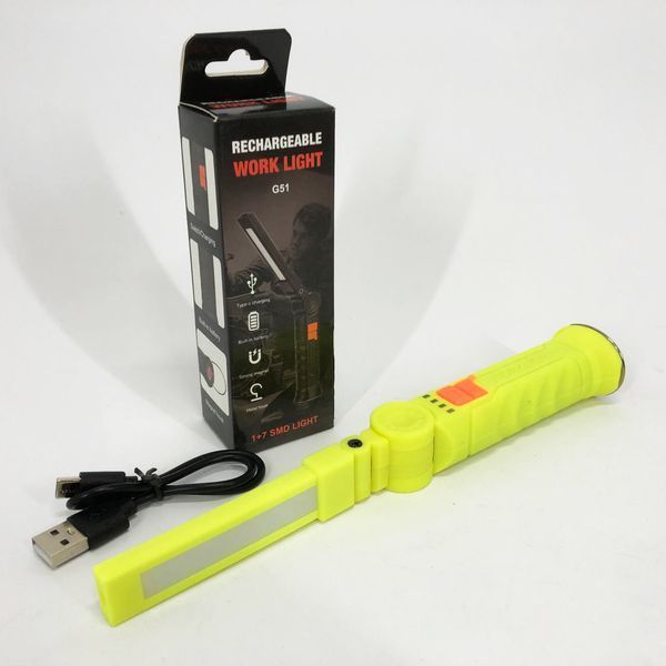 Ліхтар поворотний Worklight G51-LED-COB з магнітом та гаком, Кемпінговий складаний ліхтар 00023047 фото