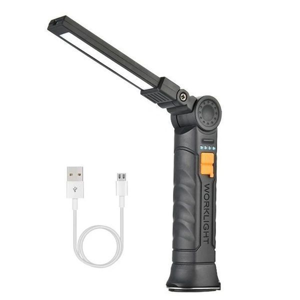 Ліхтар поворотний Worklight G52-LED+COB з магнітом та гаком, Кемпінговий складаний ліхтар 00023468 фото