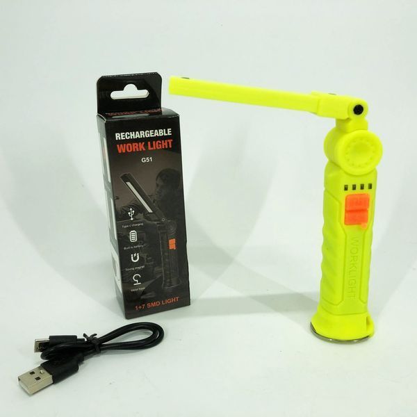 Ліхтар поворотний Worklight G51-LED-COB з магнітом та гаком, Кемпінговий складаний ліхтар 00023047 фото
