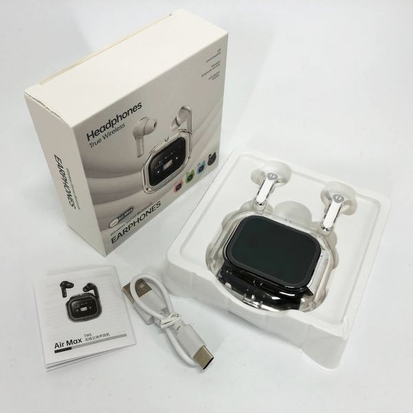 Беспроводные вакуумные наушники TWS с LED дисплеем, влагозащита IPx4 Bluetooth 5.4 с кейсом. Цвет: белый 00023821 фото