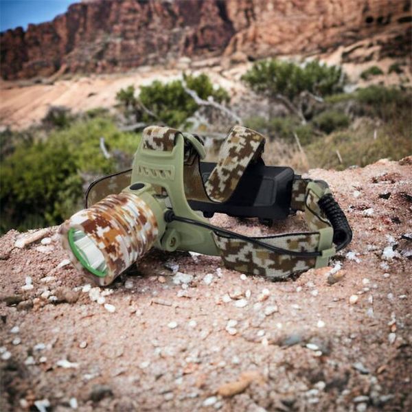 Фонарь налобный 2130-T6 Military, аккумуляторный 18650 х 2, zoom, зарядка micro USB, Головной фонарик 00023344 фото