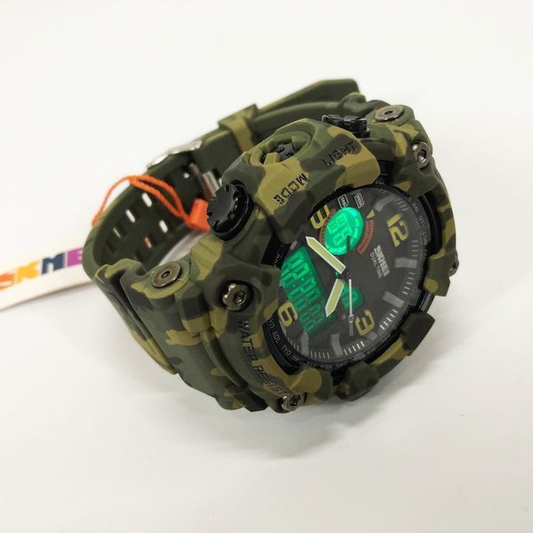 Годинник наручний чоловічий SKMEI 1520CMGN CAMO GREEN, годинник військовий чоловічий, для військовослужбовців. Колір: камуфляж 00022045 фото