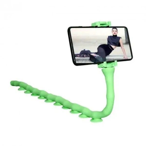 Гибкий держатель для телефона с присосками универсальный Cute Worm Lazy Holder. Цвет: зеленый 00012532 фото