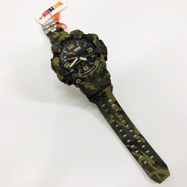Годинник наручний чоловічий SKMEI 1520CMGN CAMO GREEN, годинник військовий чоловічий, для військовослужбовців. Колір: камуфляж 00022045 фото