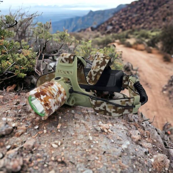 Фонарь налобный 2130-T6 Military, аккумуляторный 18650 х 2, zoom, зарядка micro USB, Головной фонарик 00023344 фото