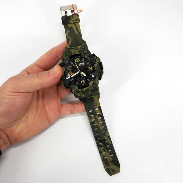 Годинник наручний чоловічий SKMEI 1520CMGN CAMO GREEN, годинник військовий чоловічий, для військовослужбовців. Колір: камуфляж 00022045 фото