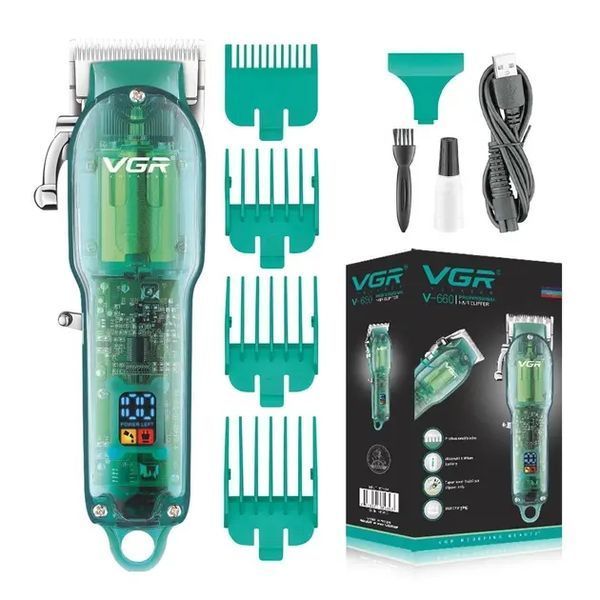 Професійна машинка для стрижки VGR Professional Clipper Transparent Green V-660 00021606 фото