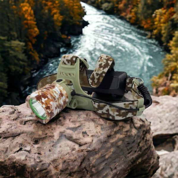 Фонарь налобный 2130-T6 Military, аккумуляторный 18650 х 2, zoom, зарядка micro USB, Головной фонарик 00023344 фото