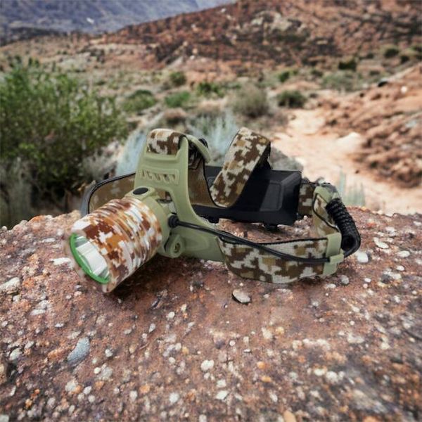 Фонарь налобный 2130-T6 Military, аккумуляторный 18650 х 2, zoom, зарядка micro USB, Головной фонарик 00023344 фото