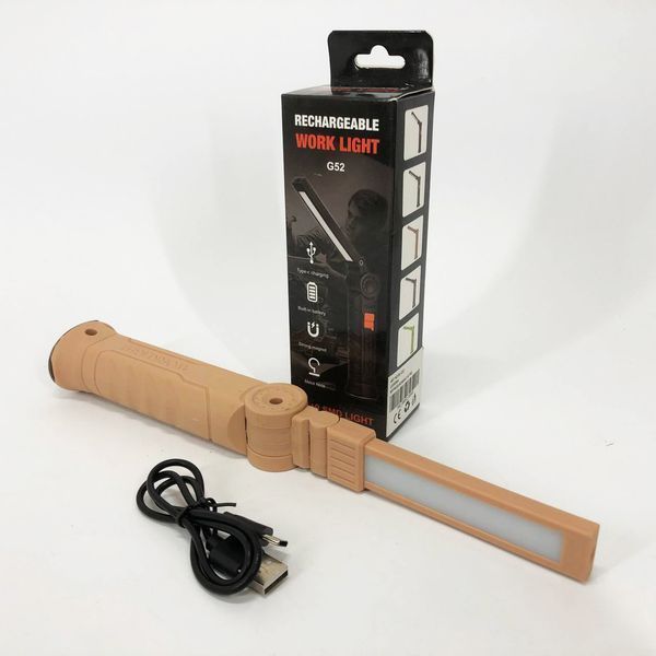Ліхтар поворотний Worklight G52-LED+COB з магнітом та гаком, Кемпінговий складаний ліхтар 00023468 фото