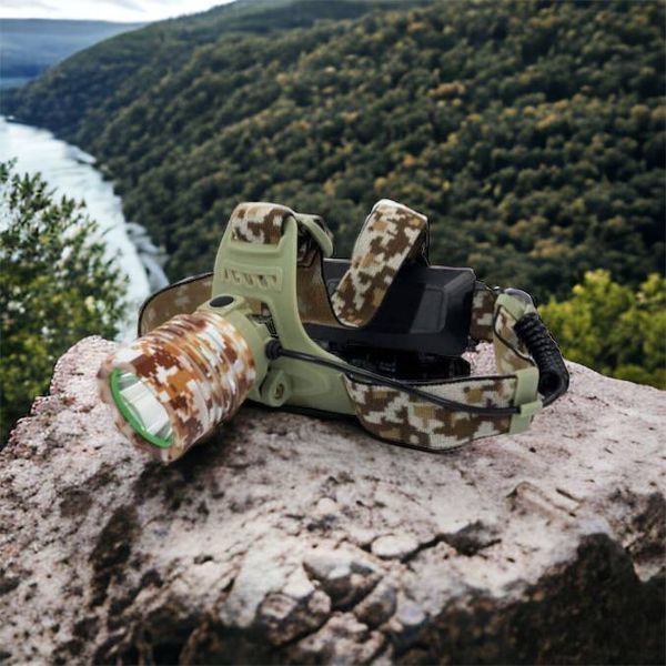 Фонарь налобный 2130-T6 Military, аккумуляторный 18650 х 2, zoom, зарядка micro USB, Головной фонарик 00023344 фото