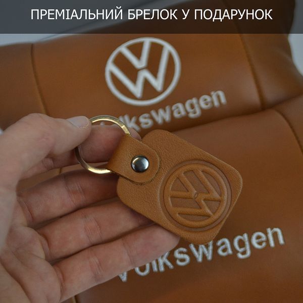 Набор подушек 2шт для автомобиля Volkswagen из натуральной коричневой кожи. Подушки на подголовник 00016772 фото