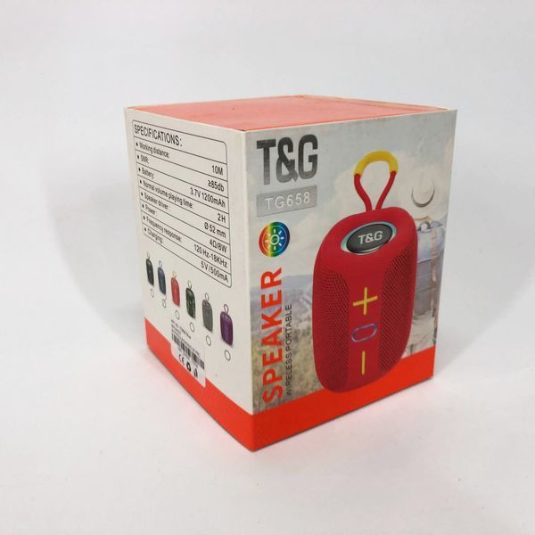 Портативная Bluetooth колонка TG658 8W с RGB подсветкой, аккумуляторная переносная колонка. Цвет: синий 00017246 фото