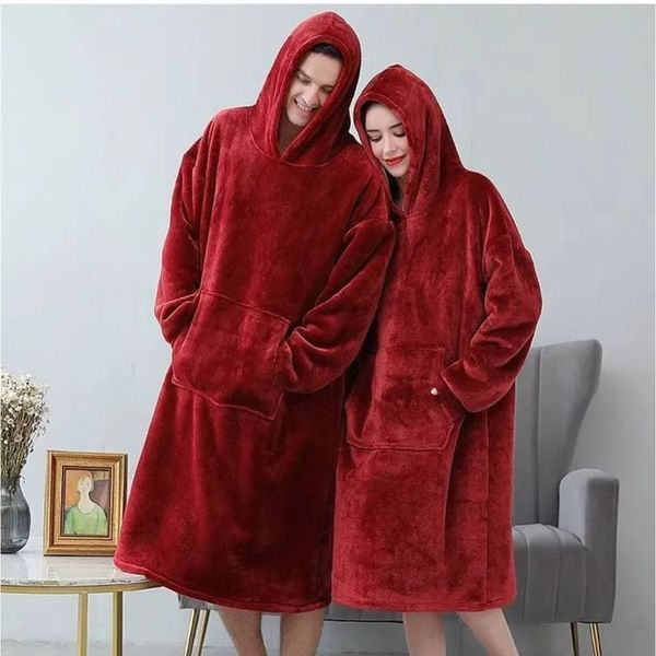 Толстовка плед з капюшоном і рукавами Huggle Hoodie оверсайз. Колір: червоний 00015823 фото