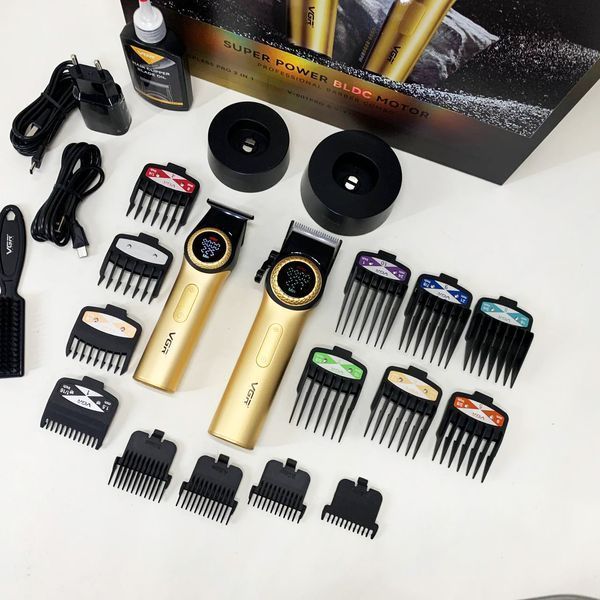 Набор vgr 2 в 1 v-001 v-977 gold, аккумуляторная машинка для стрижки и триммер. цвет: золотой 00014891 фото