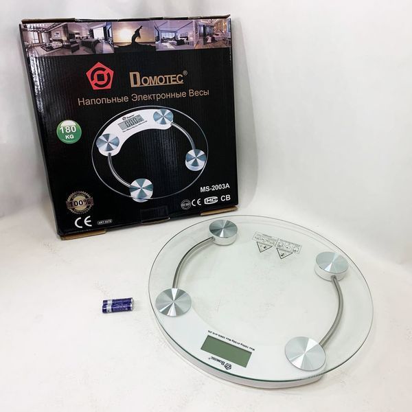 Напольные весы Domotec MS-2003A электронные стеклянные с LCD дисплеем до 180 кг 00013650 фото