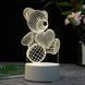 Настольный 3D акриловый светильник,декоративный настольный с объемным рисунком Мишка с сердцем 00024525 фото 5