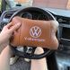 Набор подушек 2шт для автомобиля Volkswagen из натуральной коричневой кожи. Подушки на подголовник 00016772 фото 6