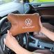 Набор подушек 2шт для автомобиля Volkswagen из натуральной коричневой кожи. Подушки на подголовник 00016772 фото 26