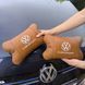 Набор подушек 2шт для автомобиля Volkswagen из натуральной коричневой кожи. Подушки на подголовник 00016772 фото 27