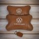 Набор подушек 2шт для автомобиля Volkswagen из натуральной коричневой кожи. Подушки на подголовник 00016772 фото 15